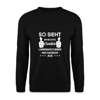 So Sieht Ein Richtig Cooler Landmaschinen ... - Unisex Pullover - Schwarz - Vorne - Alina (178cm) & Michal (187cm)