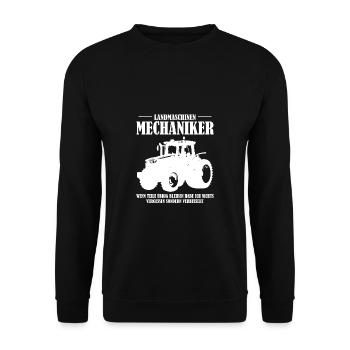 Landmaschinen Mechaniker Mechatroniker Spruch - Unisex Pullover - Schwarz - Vorne - Alina (178cm) & Michal (187cm)