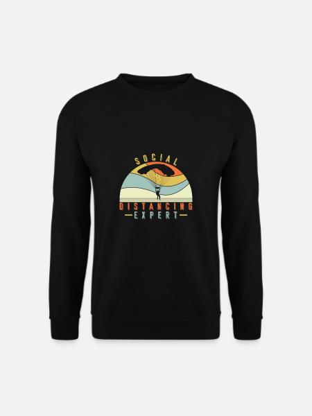 Social Distancing Experte Skydiver Fallschirm - Unisex Pullover - Schwarz