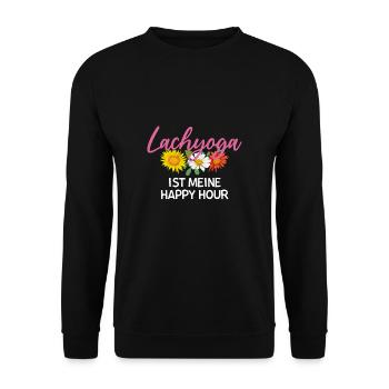 Lachyoga Ist Meine Happy Hour T-Shirt Geschenk - Unisex Pullover - Schwarz - Vorne - Alina (178cm) & Michal (187cm)