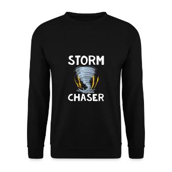 Storm Chaser Storm Hunter Gift - Unisex Sweatshirt - black - Front - Alina (178cm) & Michal (187cm)