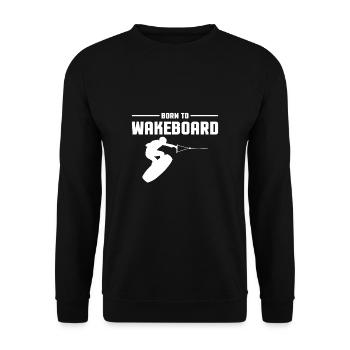 Cadeau de t-shirt de wakeboard Born To Wake - Sweat-shirt Unisexe - noir - Devant - Alina (178cm) & Michal (187cm)