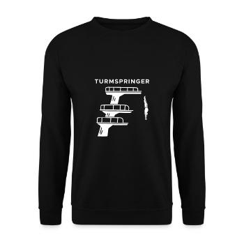 Turmspringen Turmspringer Geschenk - Unisex Pullover - Schwarz - Vorne - Alina (178cm) & Michal (187cm)