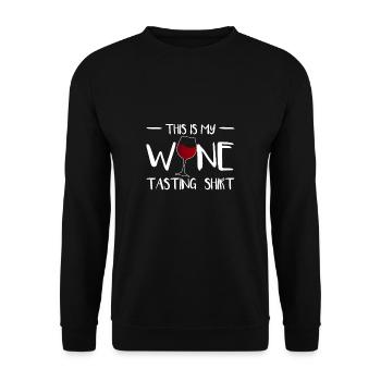 This Is My Wine Tasting Shirt Red Wine - Unisex Sweatshirt - black - Front - Alina (178cm) & Michal (187cm)