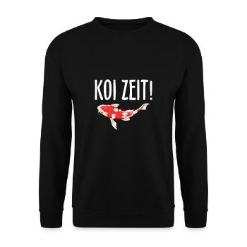 Koi Zeit T-Shirt Koi Teich Besitzer - Unisex Pullover - Schwarz - Vorne - Alina (178cm) & Michal (187cm)
