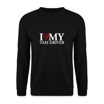 I Love My Taxi Driver Geschenk Taxi Fahrer - Unisex Pullover - Schwarz - Vorne - Alina (178cm) & Michal (187cm)