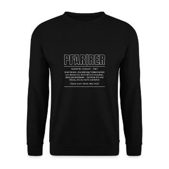 Pfarrer Definition T-Shirt Geschenk - Unisex Pullover - Schwarz - Vorne - Alina (178cm) & Michal (187cm)