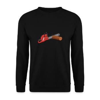 Tronçonneuse Tronçonneuse Travailleur forestier Bûcheron - Sweat-shirt Unisexe - noir - Devant - Alina (178cm) & Michal (187cm)