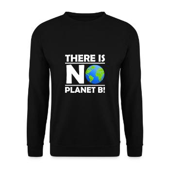There is No Planet B Climate Protection Environment - Unisex Sweatshirt - black - Front - Alina (178cm) & Michal (187cm)