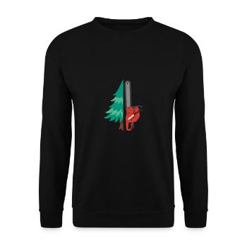 Tronçonneuse Cadeau Tronçonneuse Forêt Arbre - Sweat-shirt Unisexe - noir - Devant - Alina (178cm) & Michal (187cm)