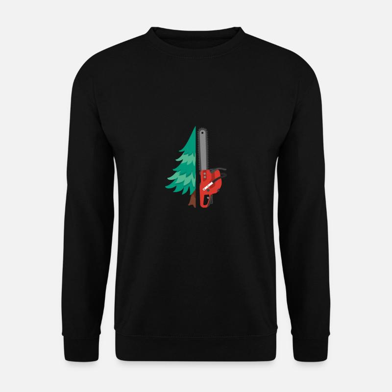 Kettensäge Geschenk Motorsäge Wald Baum - Unisex Pullover - Schwarz