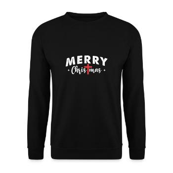 Merry Christmas Christmas Jesus God Faith - Unisex Sweatshirt - black - Front - Alina (178cm) & Michal (187cm)