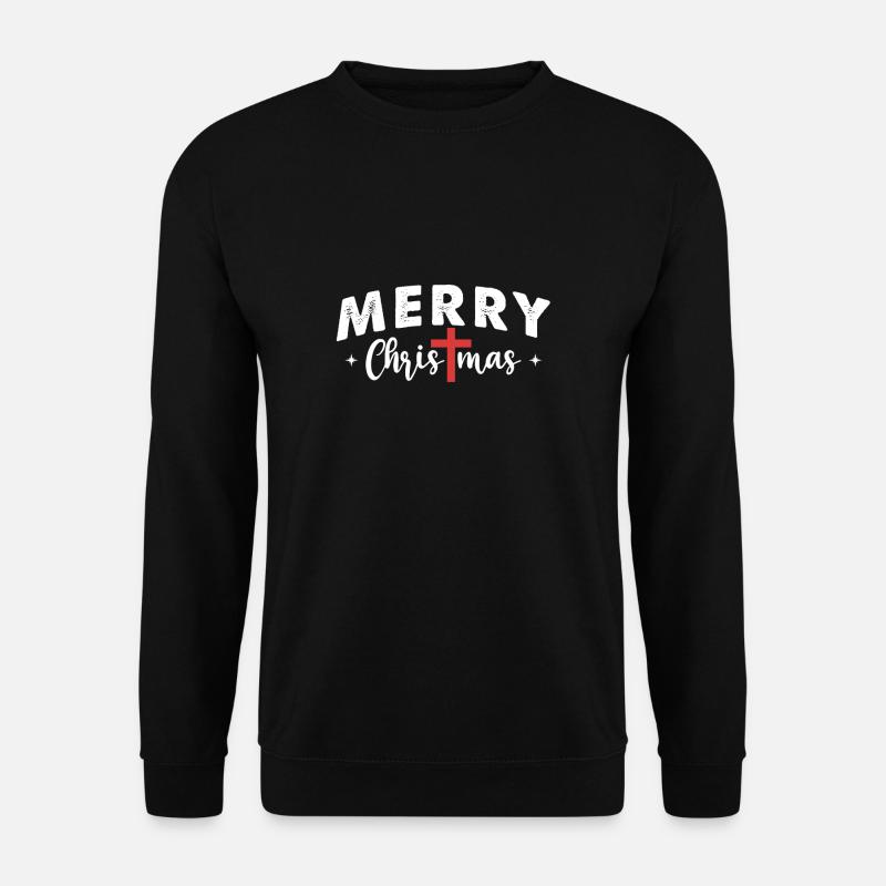 Merry Christmas Weihnachten Jesus Gott Glaube - Unisex Pullover - Schwarz