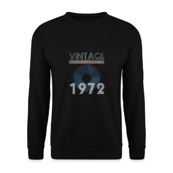Record vintage 1972 50e anniversaire - Sweat-shirt Unisexe - noir - Devant - Alina (178cm) & Michal (187cm)