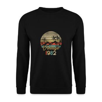 Vintage 1982 Beach Palms Cadeau de Noël - Sweat-shirt Unisexe - noir - Devant - Alina (178cm) & Michal (187cm)