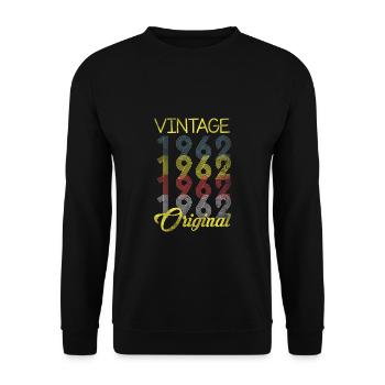 60ème Anniversaire Vintage 1962 Original - Sweat-shirt Unisexe - noir - Devant - Alina (178cm) & Michal (187cm)