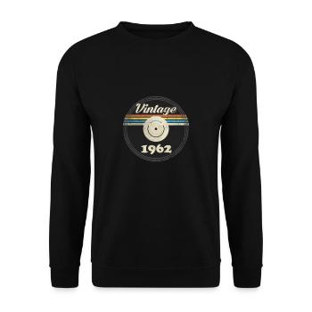 60th Birthday Vintage 1962 Disque vinyle - Sweat-shirt Unisexe - noir - Devant - Alina (178cm) & Michal (187cm)