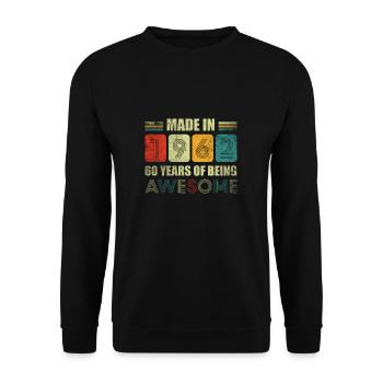 Made In 1962 60 Years Of Being Awesome - Unisex Sweatshirt - black - Front - Alina (178cm) & Michal (187cm)