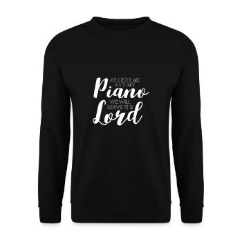Piano Piano Jesus God Faith - Unisex Sweatshirt - black - Front - Alina (178cm) & Michal (187cm)