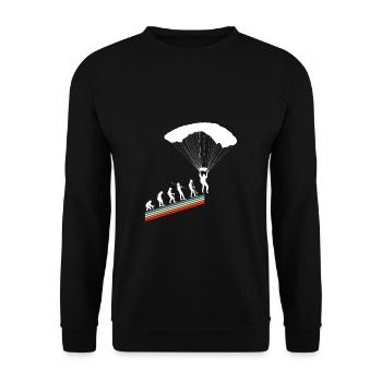 Evolution Vintage Retro Skydiver Skydiver Skydiving - Unisex Sweatshirt - black - Front - Alina (178cm) & Michal (187cm)