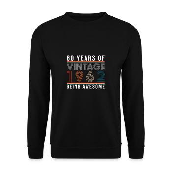 60 ans d’être génial 1962 cadeau - Sweat-shirt Unisexe - noir - Devant - Alina (178cm) & Michal (187cm)