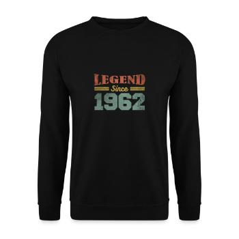 Légende depuis 1962 Millésime 60ème Anniversaire - Sweat-shirt Unisexe - noir - Devant - Alina (178cm) & Michal (187cm)