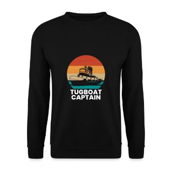 Tugboat Captain Schlepper Kapitän Geschenk - Unisex Pullover - Schwarz - Vorne - Alina (178cm) & Michal (187cm)