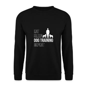Eat Sleep Dog Training Repeat Dog Trainer - Unisex Sweatshirt - black - Front - Alina (178cm) & Michal (187cm)