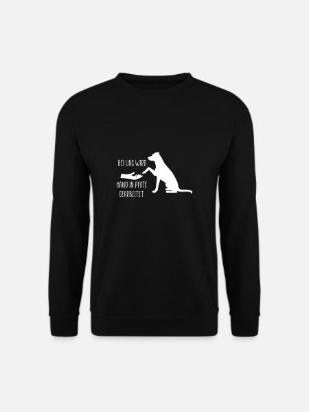 Bei Uns Wird Hand In Pfote Gearbeitet Hundetrainer - Unisex Pullover - Schwarz