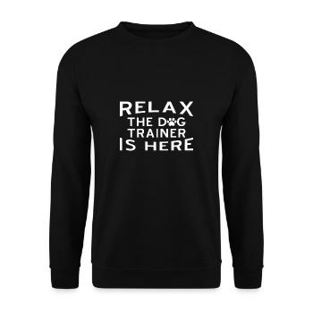 Relax The Dog Trainer Is Here - Unisex Sweatshirt - black - Front - Alina (178cm) & Michal (187cm)