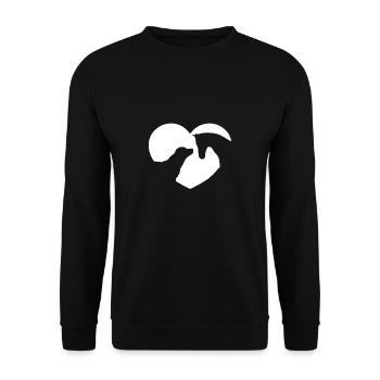 Dog And Horse Heart Gift - Unisex Sweatshirt - black - Front - Alina (178cm) & Michal (187cm)