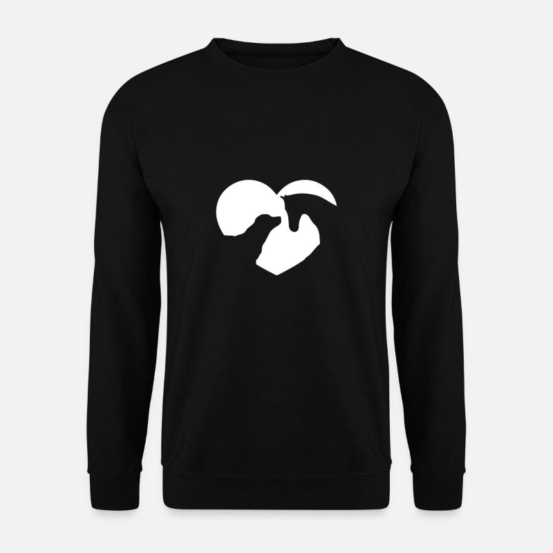 Hund Und Pferd Herz Geschenk - Unisex Pullover - Schwarz