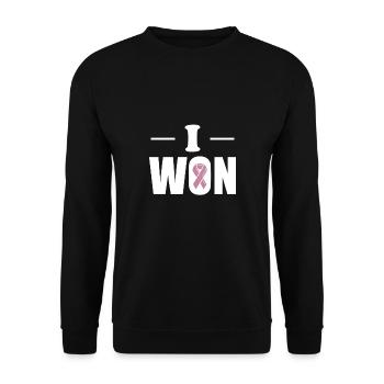 I Won Gift Cancer World Cancer Day - Unisex Sweatshirt - black - Front - Alina (178cm) & Michal (187cm)