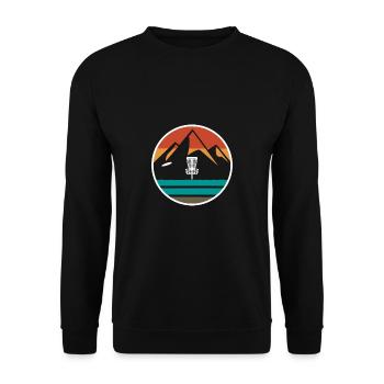Vintage Retro Disc Golf Geschenk - Unisex Pullover - Schwarz - Vorne - Alina (178cm) & Michal (187cm)