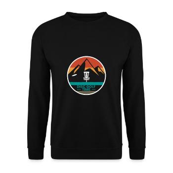 Vintage Retro Disc Golf Time Gift - Unisex Sweatshirt - black - Front - Alina (178cm) & Michal (187cm)