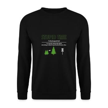 Stupid Tree Definition Gift Disc Golf Player - Unisex Sweatshirt - black - Front - Alina (178cm) & Michal (187cm)