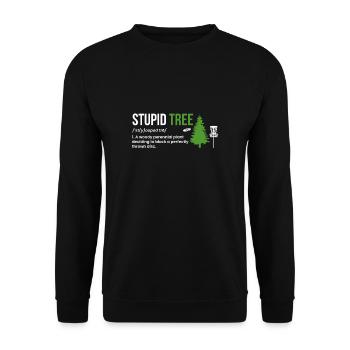 Stupid Tree Definition Gift Disc Golf Player - Unisex Sweatshirt - black - Front - Alina (178cm) & Michal (187cm)