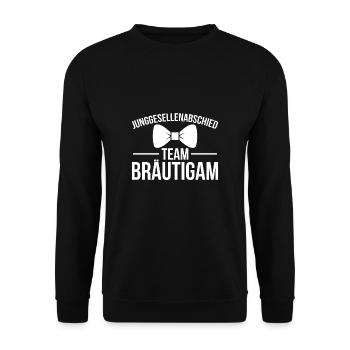 Junggesellenabschied Team Bräutigam - Unisex Pullover - Schwarz - Vorne - Alina (178cm) & Michal (187cm)