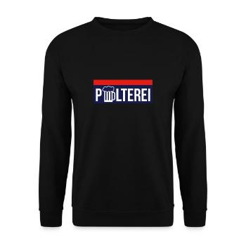 Polterei Geschenk JGA - Unisex Pullover - Schwarz - Vorne - Alina (178cm) & Michal (187cm)