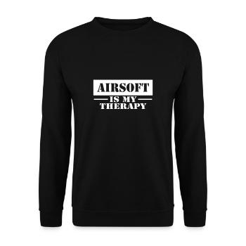 Airsoft Is My Therapy Geschenk - Unisex Pullover - Schwarz - Vorne - Alina (178cm) & Michal (187cm)