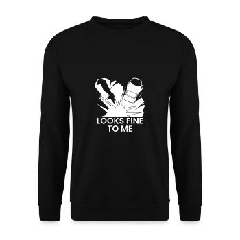 Ça me va bien Soudeur Schweißer - Sweat-shirt Unisexe - noir - Devant - Alina (178cm) & Michal (187cm)