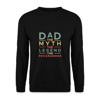 Dad The Myth The Legend The Programmer - Unisex Pullover - Schwarz - Vorne - Alina (178cm) & Michal (187cm)