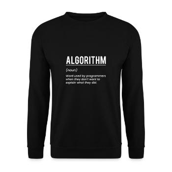 Algorithm Definition Algorithmus Geschenk - Unisex Pullover - Schwarz - Vorne - Alina (178cm) & Michal (187cm)