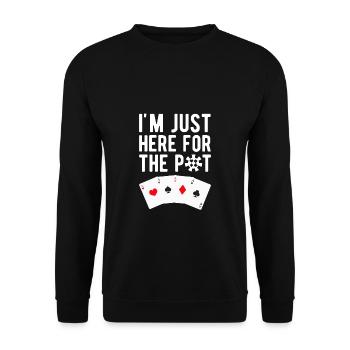 I'm Just Here For The Pot Gift Poker Player - Unisex Sweatshirt - black - Front - Alina (178cm) & Michal (187cm)