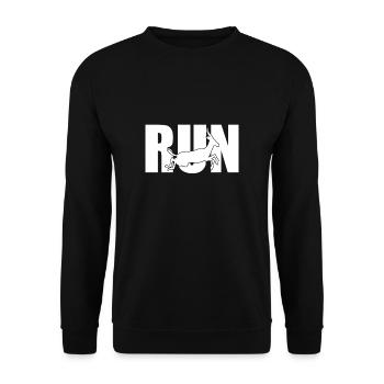 Run Antilope Geschenk - Unisex Pullover - Schwarz - Vorne - Alina (178cm) & Michal (187cm)