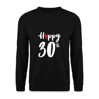 Joyeux cadeau de 30e anniversaire 30e anniversaire - Sweat-shirt Unisexe - noir - Devant - Alina (178cm) & Michal (187cm)