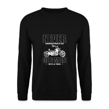 Never Understimate An Old Man Motorcycle - Unisex Sweatshirt - black - Front - Alina (178cm) & Michal (187cm)
