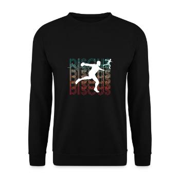 Vintage Retro Discus Thrower Thrower Shirt Gift - Unisex Sweatshirt - black - Front - Alina (178cm) & Michal (187cm)