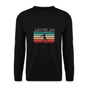 Vintage Retro Javelin Thrower Shirt Gift - Unisex Sweatshirt - black - Front - Alina (178cm) & Michal (187cm)