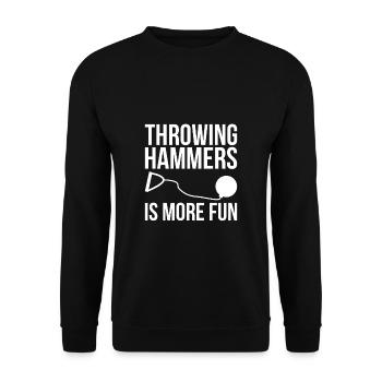 Lancer hammer est plus amusant Hammer Throw Shirt - Sweat-shirt Unisexe - noir - Devant - Alina (178cm) & Michal (187cm)